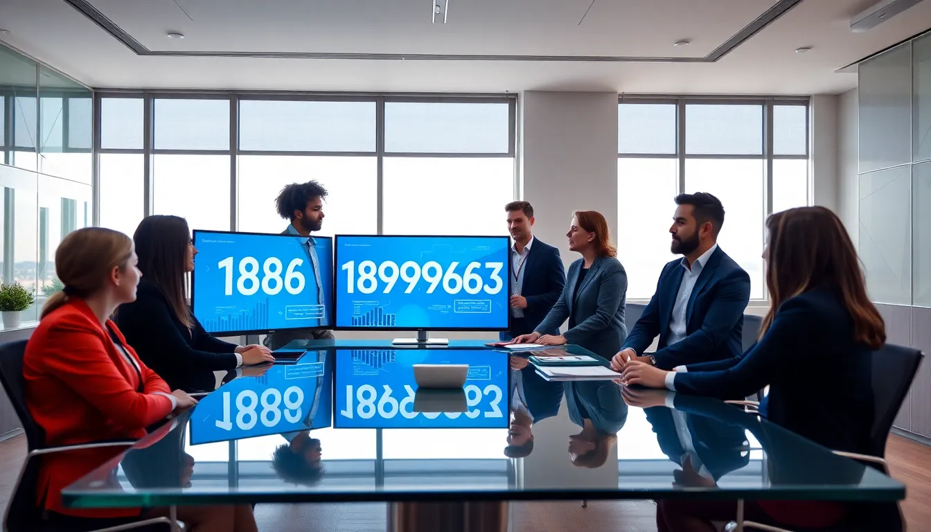 diverse team discussing digital communication in a modern office.